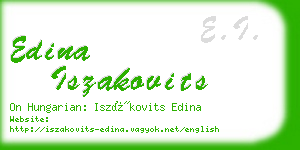 edina iszakovits business card